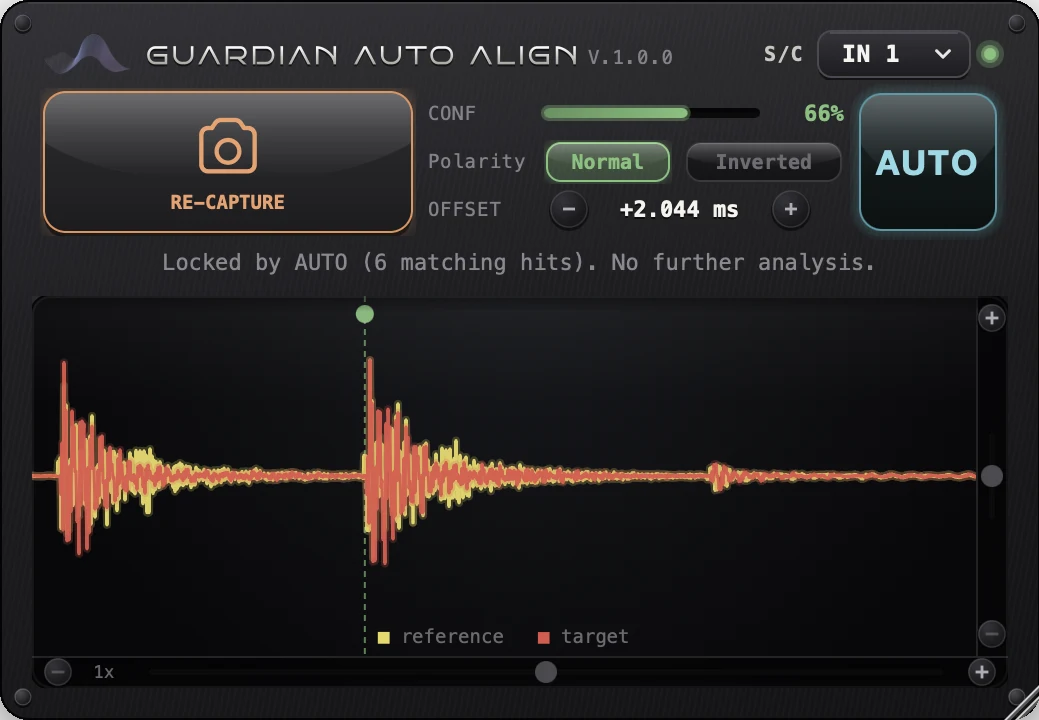 Guardian Auto Align interface