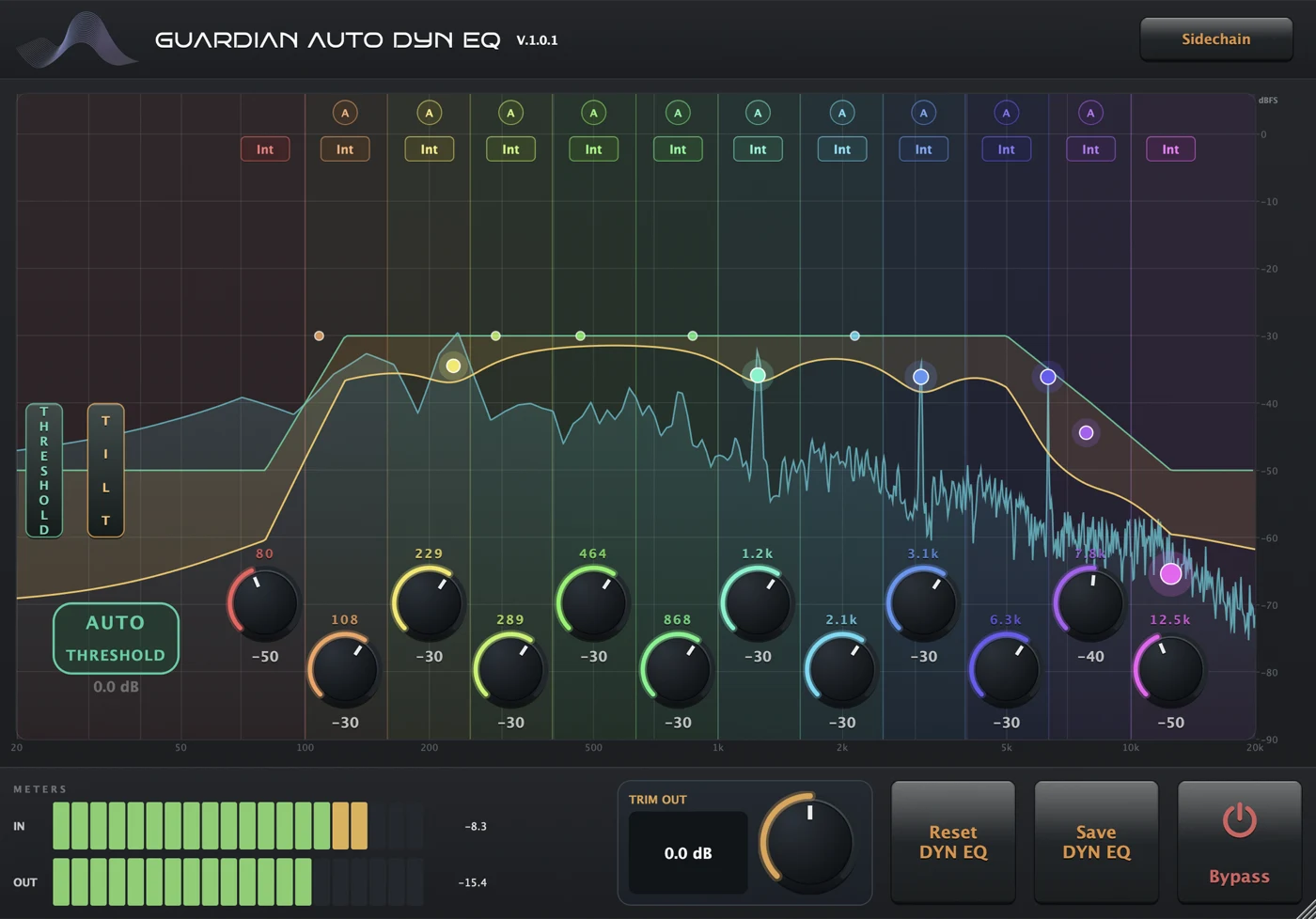 Guardian Auto DYN EQ interface